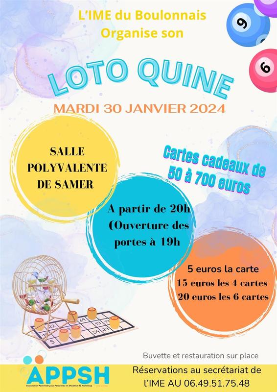 Loto Quine le 18 Février à St Etienne au Mont