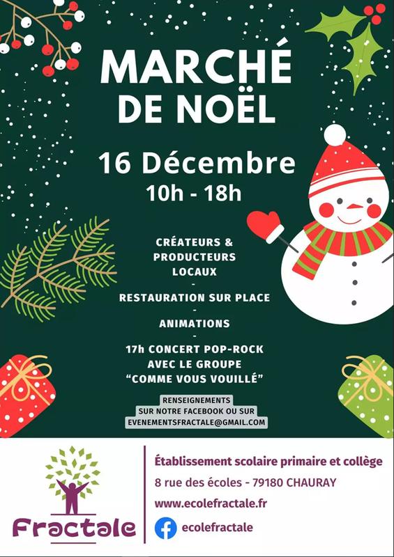 Marché de Noël de l'École Fractale de Chauray à Chauray (79180) - Alentoor